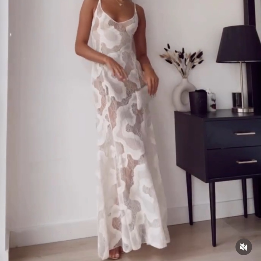 ZARA creme slip dress